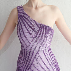 One-Shoulder Sequin Maxi Dress