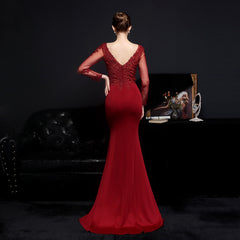 Elegant Lace Diamond Fishtail Dress