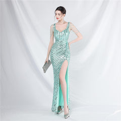 Sequin Split Maxi Dress