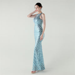 Sequined Fishtail Maxi Dress
