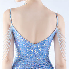 Asymmetric Sequin Maxi Dress