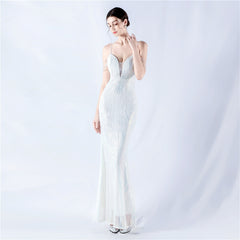 Floral Sequin Beaded Maxi Dress