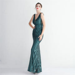 Sequin Fishtail Maxi Dress