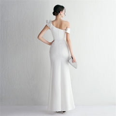 One-Shoulder Ruffle Maxi Dress