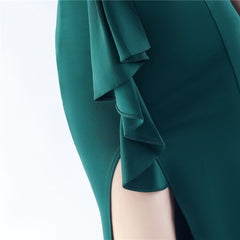 Off-Shoulder Maxi Split Dress