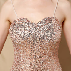 V-Neck Sequined Fishtail Maxi Dress