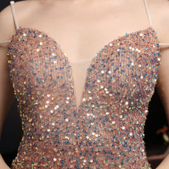 Sequined V-Neck A-Line Dress