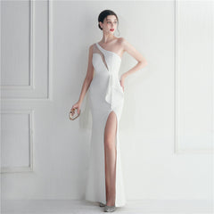 Ruffled One-Shoulder Maxi Dress