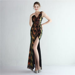 Sequined Split Maxi Dress