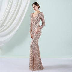 Sequined Fishtail Maxi Dress