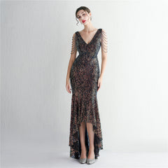 Sequin Fringe Maxi Dress