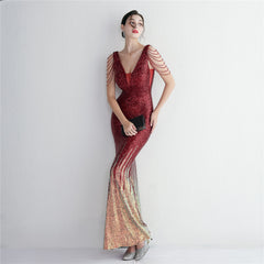 Ombre Sequin Maxi Dress