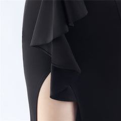 Off-Shoulder Maxi Split Dress