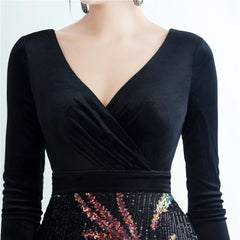 Ostrich Feather Sequined Maxi Dress