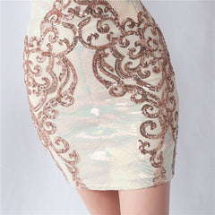 Sequin Long-Sleeve Bodycon Dress