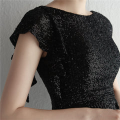 Sequined Split Fishtail Maxi Dress