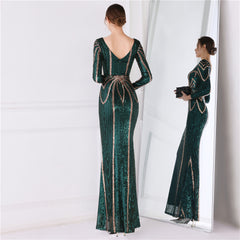 Sequin Fishtail Maxi Dress