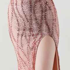 Sequined Heart-Collar Maxi Dress