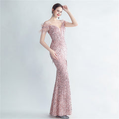 Sequined Fishtail Maxi Dress