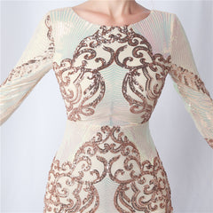 Sequin Long-Sleeve Bodycon Dress