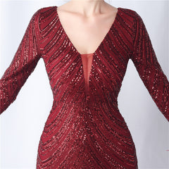 Ostrich Feather Sequin Maxi Dress