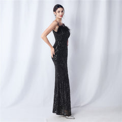 Sequined Split Maxi Dress