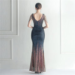 Sequined Fishtail Maxi Dress