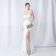 Strapless Boned Split Maxi Dress