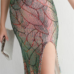 Sequined Fishtail Maxi Dress