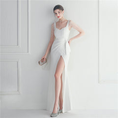 Beaded Fringe Split Maxi Dress