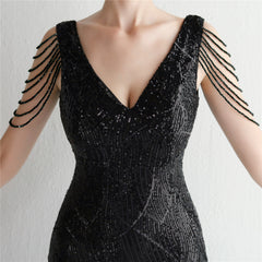 Sequin Fringe Maxi Dress