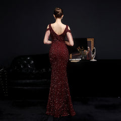 Sequin Fishtail Maxi Dress