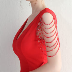 Beaded Rhinestone A-Line Dress