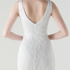 Backless Sequined Fishtail Maxi Dress