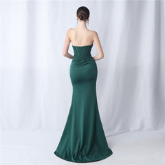 Strapless Boned Split Maxi Dress