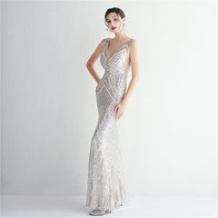 Sequin Fishtail Maxi Dress