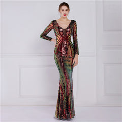 Sequin Fishtail Maxi Dress