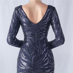 Sequined V-Neck Maxi Dress