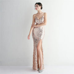 Sequined Fishtail Maxi Dress