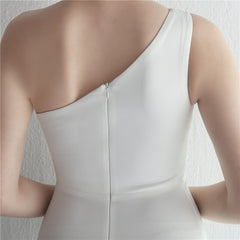 One-Shoulder Asymmetric Split Maxi Dress