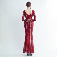 Sequin Feather Maxi Dress