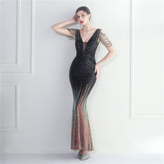 Sequined Fishtail Maxi Dress