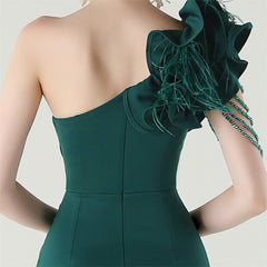 One-Shoulder Beaded Maxi Dress