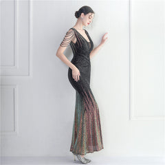 Sequined Fishtail Maxi Dress