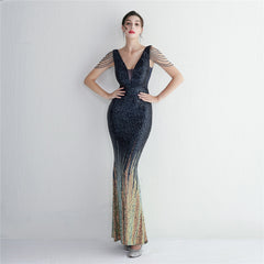 Ombre Sequin Maxi Dress