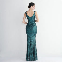 Sequin Fishtail Maxi Dress