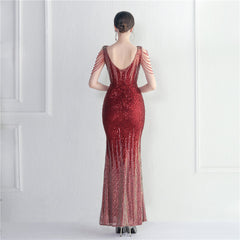 Sequined Fishtail Maxi Dress