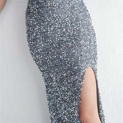 Sequined Fishtail Maxi Dress