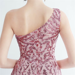 One-Shoulder Sequin Maxi Dress