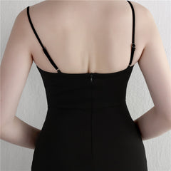 V-Neck Split Fishtail Maxi Dress